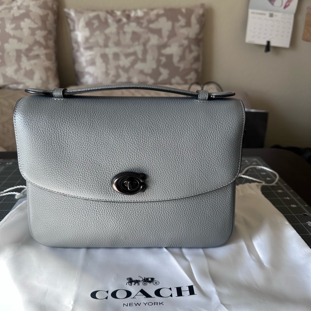 Coach Cassie Leather Shoulder Bag in Granite